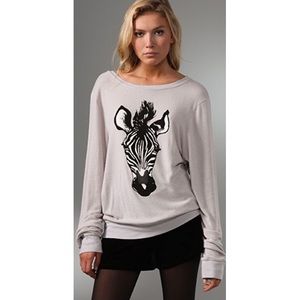 Wildfox Zebra Baggy Beach Jumper sweatshirt